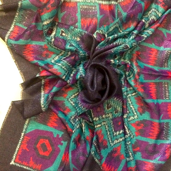 Multicolour Scarf Wrap Head Shoulder Cover Multifunctional 47”x 46” - Picture 8 of 12